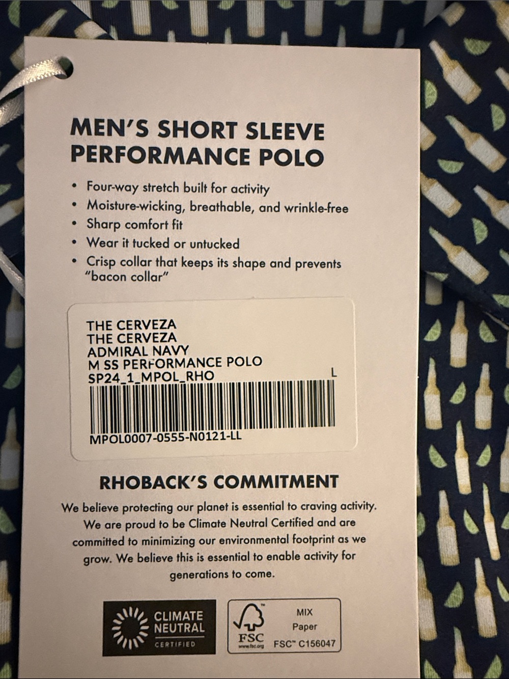Rhoback Navy & White Geometric Polo - Picture 6 of 6